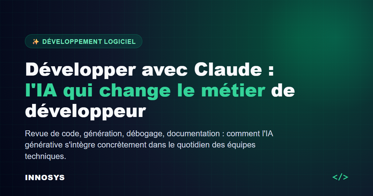 Développer avec Claude : illustration article de blog INNOSYS sur l'IA en développement logiciel